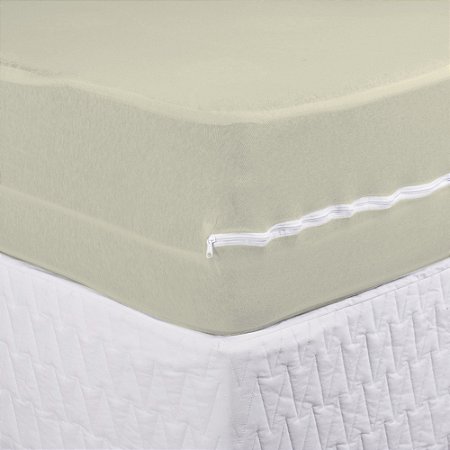 Capa Colchão Queen Size Com Zíper Algodão 158x198x30cm Trigo