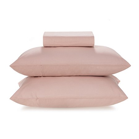 Jogo de Cama Queen Size Karsten 160 Fios 3 Peças Matiza Rosa