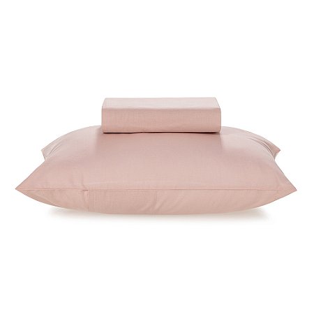 Jogo de Cama Solteiro King Karsten 160 Fios 2 Peças Matiza Rosa