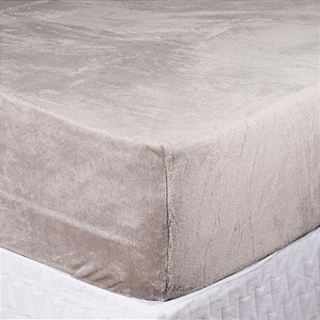 Lençol de Plush Solteiro Hedrons Inove Taúpe