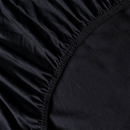 Lençol com elástico Solteiro Malha 160 g/m² 88x188x30cm Preto