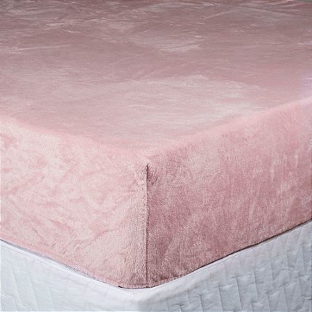 Lençol de Plush Queen Size Hedrons Inove Rosa Tule