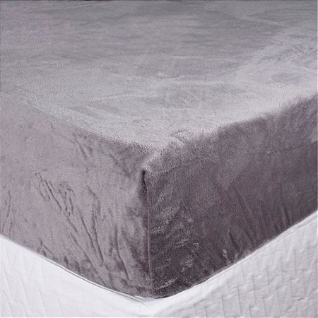 Lençol de Plush Queen Size Hedrons Inove Ardósia