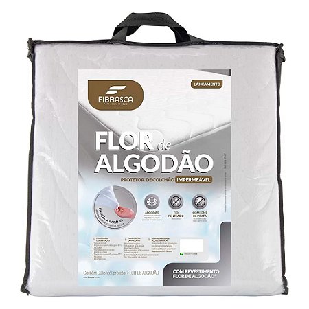 Protetor de Colchão Impermeável Queen Size Fibrasca Flor de Algodão