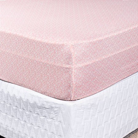 Protetor de Colchão Impermeável Solteiro Sultan 88x188x30cm Rosa