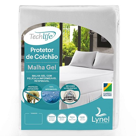 Protetor de Colchão Impermeável Queen Size TechLife Malha Gel Lynel 30cm