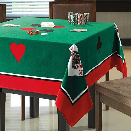 Toalha de Mesa Aveludada para Carteado Quadrada 4 Lugares 154x154cm Verde