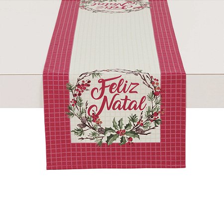 Caminho de Mesa Natal Retangular 30x100cm Karsten Enfeites de Natal