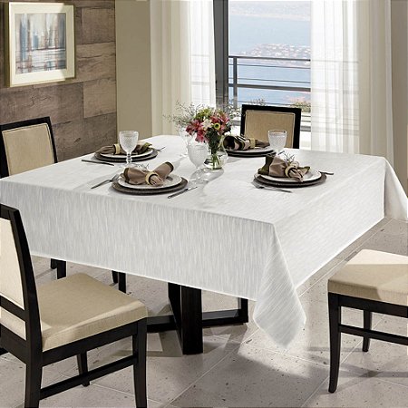 Toalha de Mesa Quadrada 4 Lugares Dohler Clean Passion 160x160cm Branca