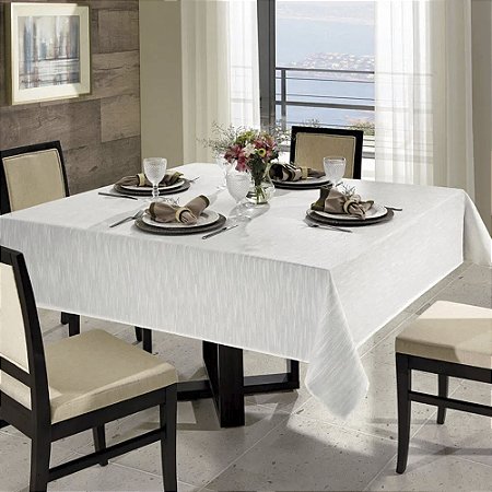 Toalha de Mesa Quadrada 8 Lugares Dohler Clean Passion 200x200cm Branca