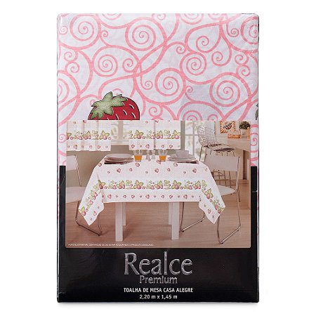 Toalha de Mesa Sultan Retangular 6 Lugares Morangos