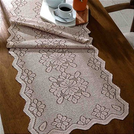 Caminho de Mesa Retangular Clássico Arabesco 50x150cm Desert