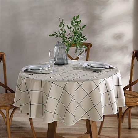 Toalha de Mesa Redonda 4 Lugares Dohler Clean Athenas 160cm Ieda