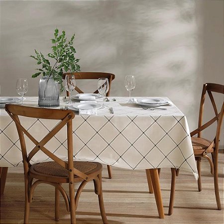 Toalha de Mesa Retangular 8 Lugares Dohler Clean Athenas 160x250cm Ieda