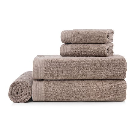 Jogo de Toalhas 5 Peças Karsten Imperial 70x140cm 450g/m² Marrom