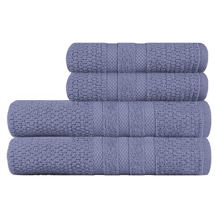 Jogo de Toalhas de Banho Buddemeyer 4 Peças Vanilla Extra Soft 420 g/m² Azul