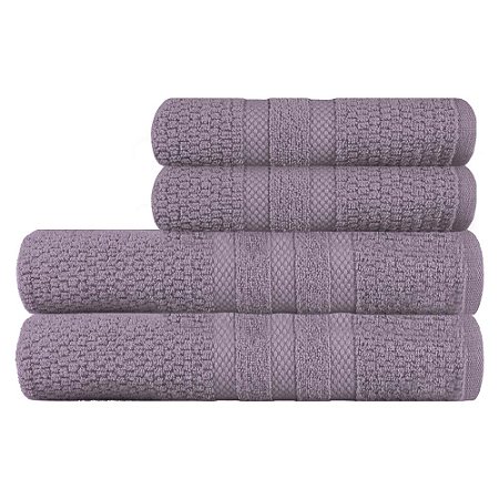 Jogo de Toalhas de Banho Buddemeyer 4 Peças Vanilla Extra Soft 420 g/m² Lilás