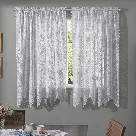Cortina de Renda Dogwood Interlar 280x160cm Branca