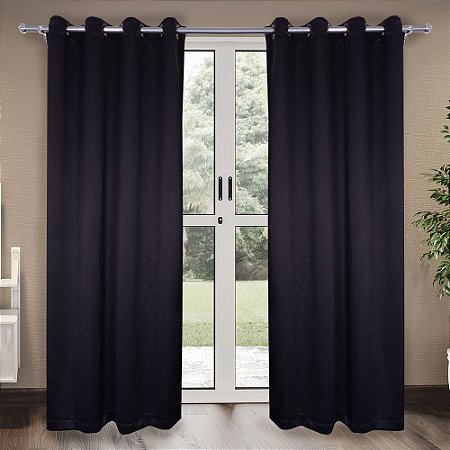 Cortina Blecaute de Tecido Izaltex Preto 260x230cm