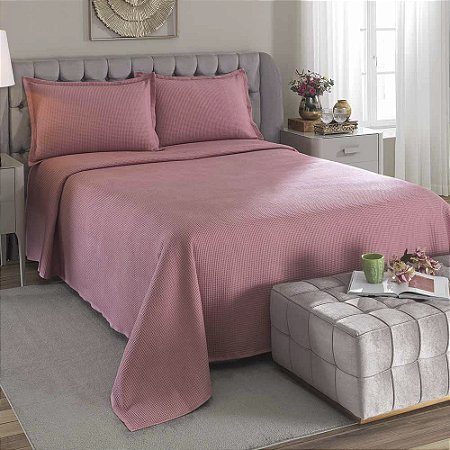 Colcha Queen Size Dohler Piquet 3 Peças Goiaba