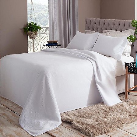 Colcha King Size Piquet Branca Becadecor