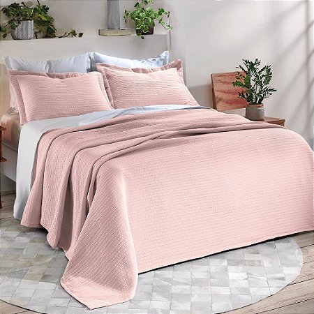 Colcha Casal Dohler Londres 3 Peças Rosa