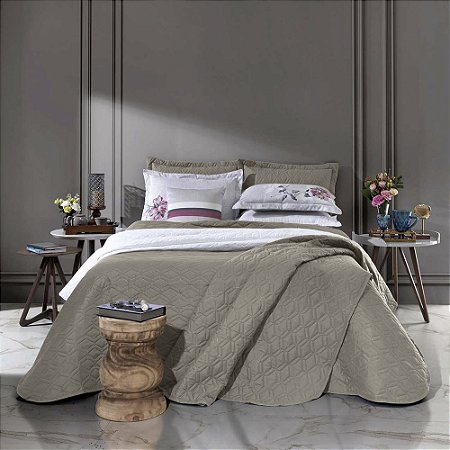 Colcha Queen Size Hedrons Century Taúpe 3 Peças