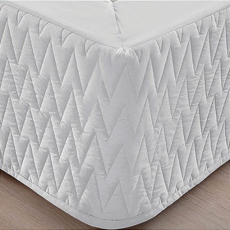 Saia Box King Size Sultan Branca 200 Fios Matelassê ZigZag