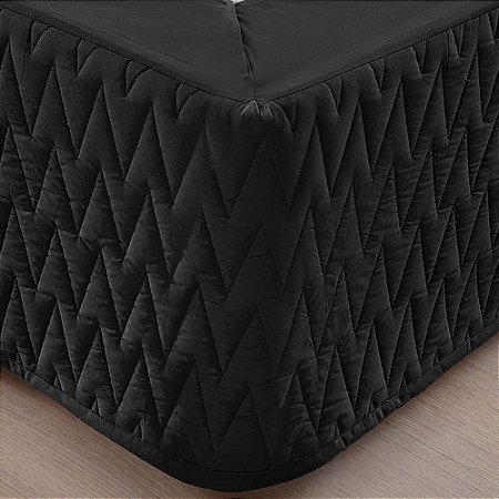 Saia Box King Size Preta Zig Zag 200 Fios Sultan