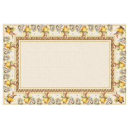 Caminho de Mesa de Páscoa 143x46cm Florista Amarelo