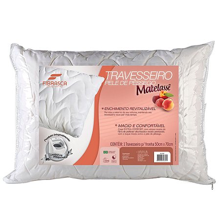 Travesseiro Fibrasca Pele de Pêssego Matelassê