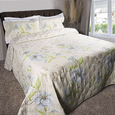 Cobreleito Queen Size Dupla Face 200 Fios 3 Peças Toronto Premium Areia