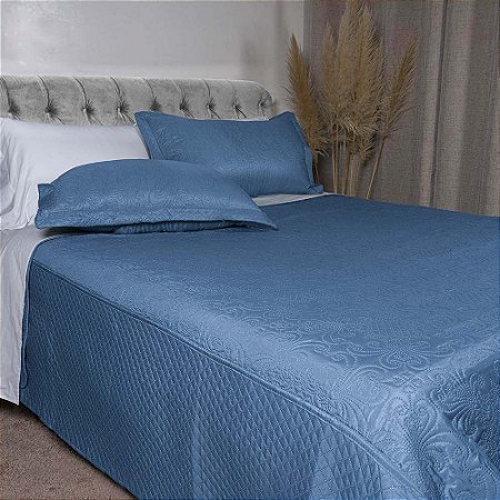 Colcha King Size Provence 3 Peças Blue