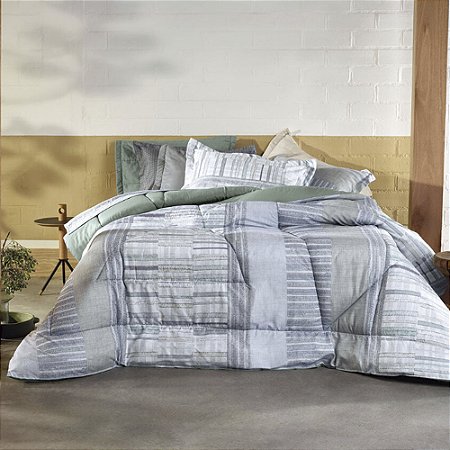 Edredom Queen Size Altenburg Toque Acetinado Conectada Connect Green