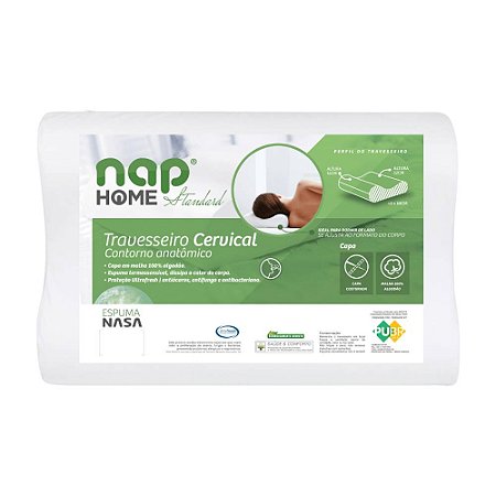 Travesseiro Nasa Ortopédico Cervical 50x70cm Capa 100% Algodão Nap