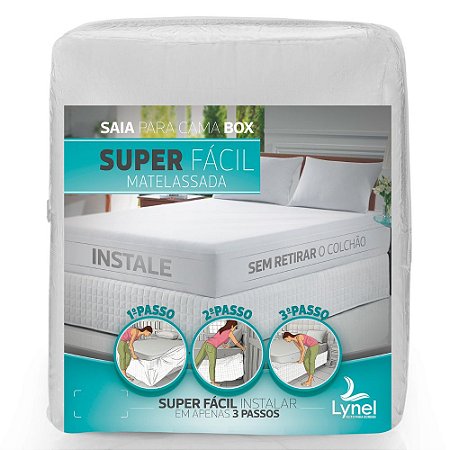 Saia Box Casal Lynel Super Fácil Matelassada Branca