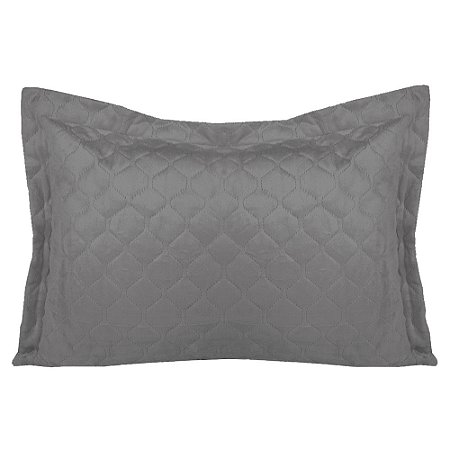 Porta Travesseiro Plush Hedrons Inove Ardósia