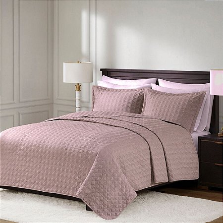 Colcha Casal Corttex Lyon 3 Peças Rosê