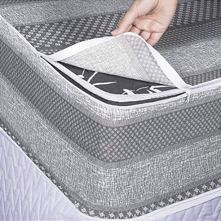 Capa Colchão Queen Size Cinza 160x200cm