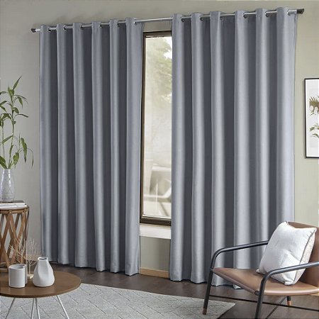 Cortina Blackout de Tecido Liso 4.00 x 2.50 Mts Vivalutex Lisboa Oceano