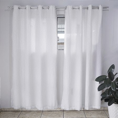 Cortina Linho Tresset com Forro 2.80 x 1.80 Mts Vivalutex Jade Branca