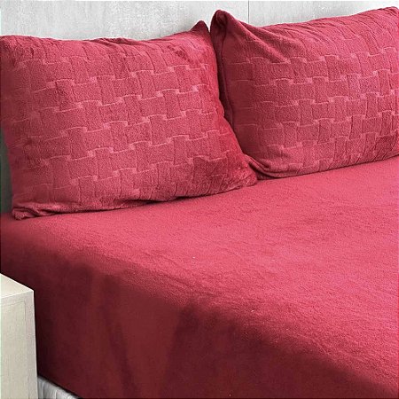 Jogo de Lençol e Fronha King Size Bella Enxovais Plush 3 Peças Bella Dreams Ruby