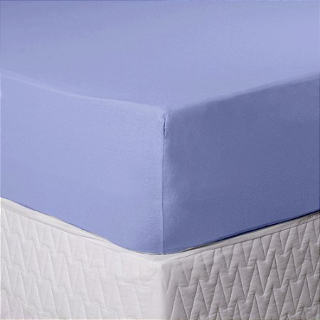 Lençol Casal Malha BBC Têxtil Azul