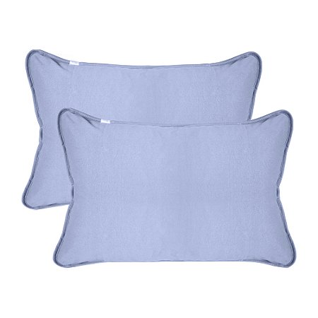 Par de Fronhas Malha BBC Têxtil 50x70cm Lisa Azul