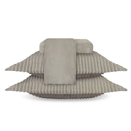 Jogo de Cama Queen Size Plush 4 Peças BBC Têxtil Fendi