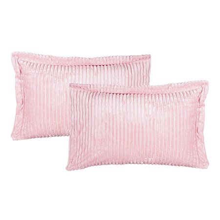 Porta Travesseiro Plush em Alto Relevo BBC Têxtil 2 Peças Rosa
