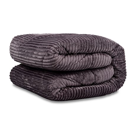 Edredom Queen Size Plush Alto Relevo BBC Têxtil Chumbo