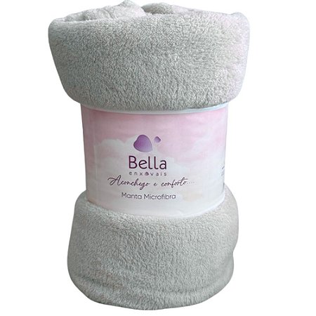 Manta de Plush Casal Bella Enxovais 180x220cm DuoPlush Gelo