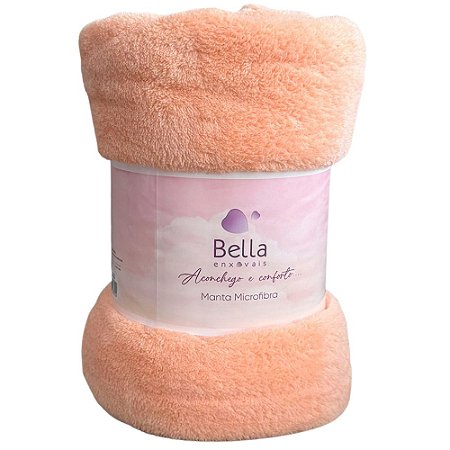 Manta de Plush Casal Bella Enxovais 180x220cm DuoPlush Pêssego