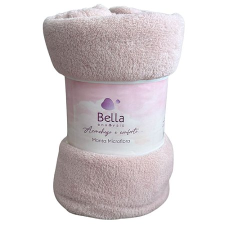 Manta de Plush Casal Bella Enxovais 180x220cm DuoPlush Rosê